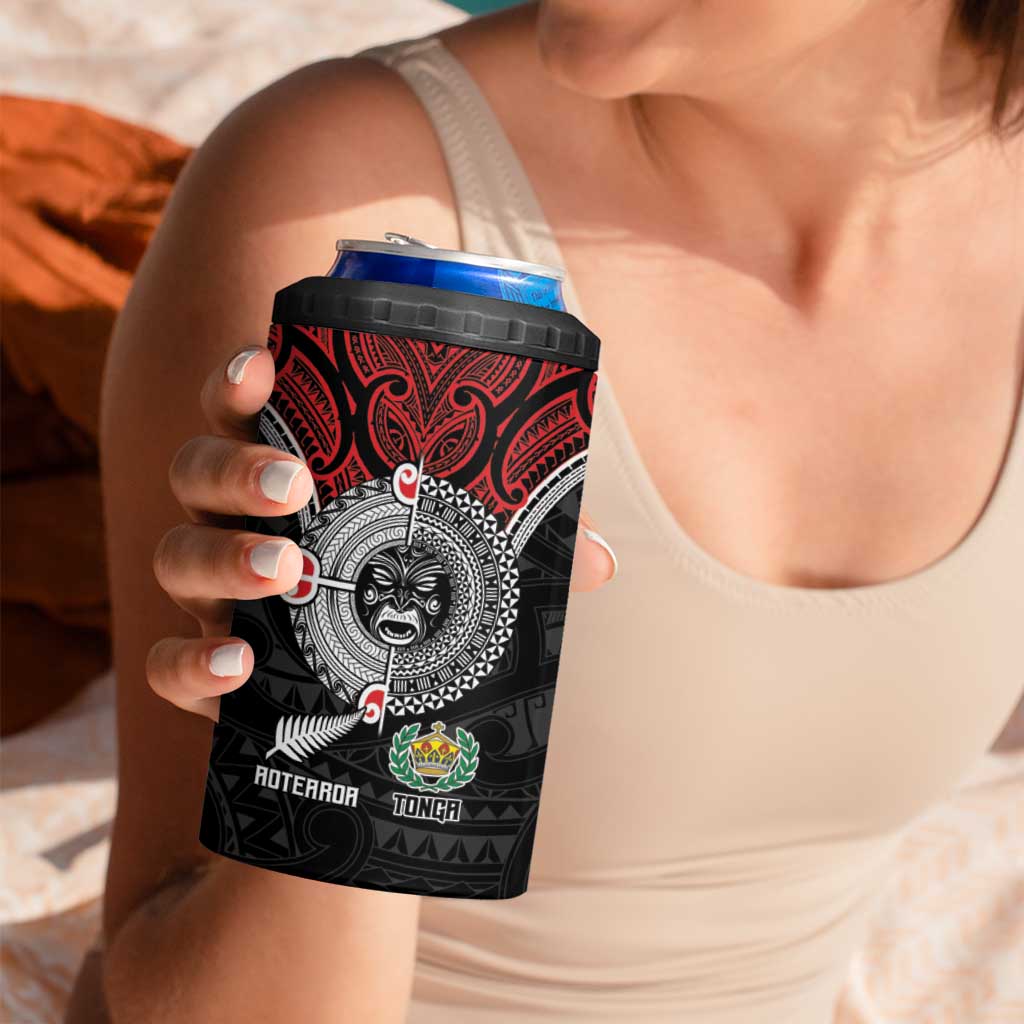 Aotearoa and Tonga Mo Te Tiriti 4 in 1 Can Cooler Tumbler New Zealand Honour The Treaty Ake!Ake!Ake! LT9 - Polynesian Pride