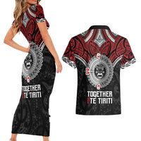 Aotearoa and Tonga Mo Te Tiriti Couples Matching Short Sleeve Bodycon Dress and Hawaiian Shirt New Zealand Honour The Treaty Ake!Ake!Ake! LT9 - Polynesian Pride
