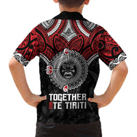 Aotearoa and Tonga Mo Te Tiriti Family Matching Off The Shoulder Long Sleeve Dress and Hawaiian Shirt New Zealand Honour The Treaty Ake!Ake!Ake! LT9 - Polynesian Pride