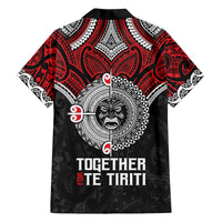 Aotearoa and Tonga Mo Te Tiriti Family Matching Off The Shoulder Long Sleeve Dress and Hawaiian Shirt New Zealand Honour The Treaty Ake!Ake!Ake! LT9 - Polynesian Pride