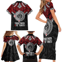 Aotearoa and Tonga Mo Te Tiriti Family Matching Short Sleeve Bodycon Dress and Hawaiian Shirt New Zealand Honour The Treaty Ake!Ake!Ake! LT9 - Polynesian Pride
