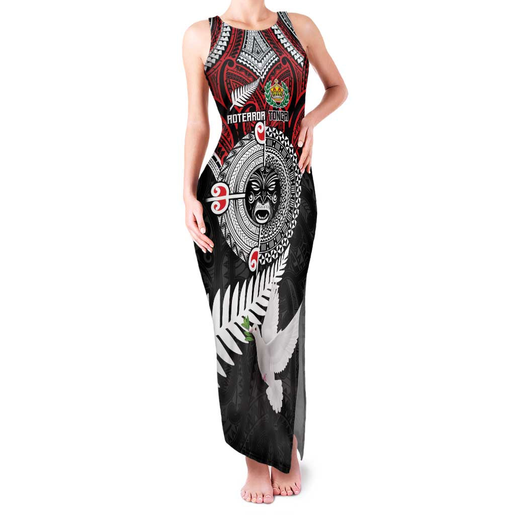 Aotearoa and Tonga Mo Te Tiriti Family Matching Tank Maxi Dress and Hawaiian Shirt New Zealand Honour The Treaty Ake!Ake!Ake! LT9 Mom's Dress Red - Polynesian Pride