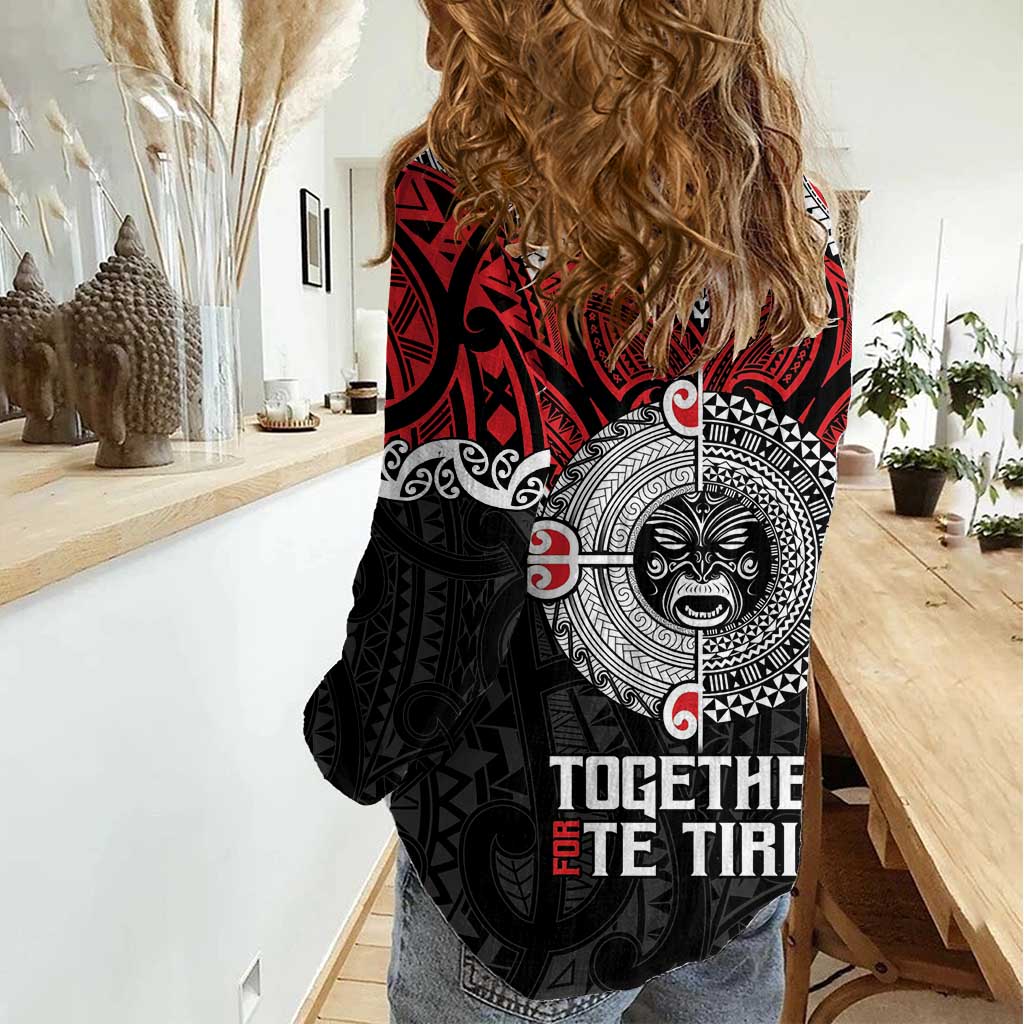 Aotearoa and Tonga Mo Te Tiriti Women Casual Shirt New Zealand Honour The Treaty Ake!Ake!Ake! LT9 - Polynesian Pride