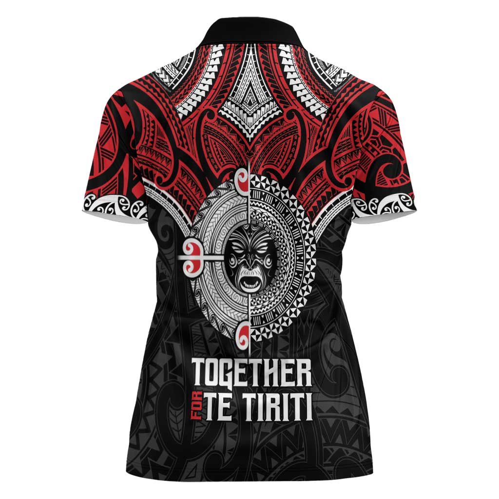 Aotearoa and Tonga Mo Te Tiriti Women Polo Shirt New Zealand Honour The Treaty Ake!Ake!Ake! LT9 - Polynesian Pride