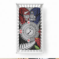 Aotearoa and Samoa Mo Te Tiriti Baby Bed Cover Tangata Moana Stand with Tangata Whenua LT9 28 × 52 in Blue - Polynesian Pride