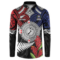 Aotearoa and Samoa Mo Te Tiriti Button Sweatshirt Tangata Moana Stand with Tangata Whenua