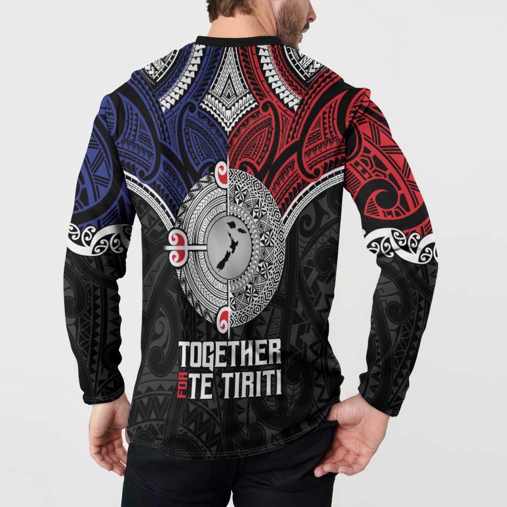 Aotearoa and Samoa Mo Te Tiriti Button Sweatshirt Tangata Moana Stand with Tangata Whenua