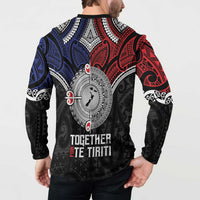 Aotearoa and Samoa Mo Te Tiriti Button Sweatshirt Tangata Moana Stand with Tangata Whenua