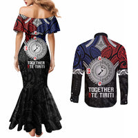 Aotearoa and Samoa Mo Te Tiriti Couples Matching Mermaid Dress and Long Sleeve Button Shirt Tangata Moana Stand with Tangata Whenua