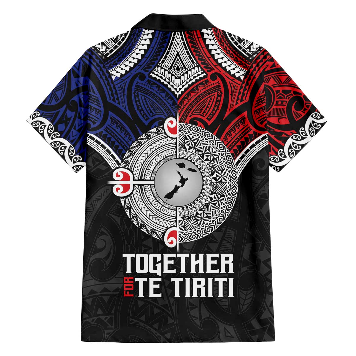 Aotearoa and Samoa Mo Te Tiriti Family Matching Off The Shoulder Long Sleeve Dress and Hawaiian Shirt Tangata Moana Stand with Tangata Whenua LT9 - Polynesian Pride