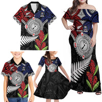 Aotearoa and Samoa Mo Te Tiriti Family Matching Off Shoulder Maxi Dress and Hawaiian Shirt Tangata Moana Stand with Tangata Whenua LT9 - Polynesian Pride
