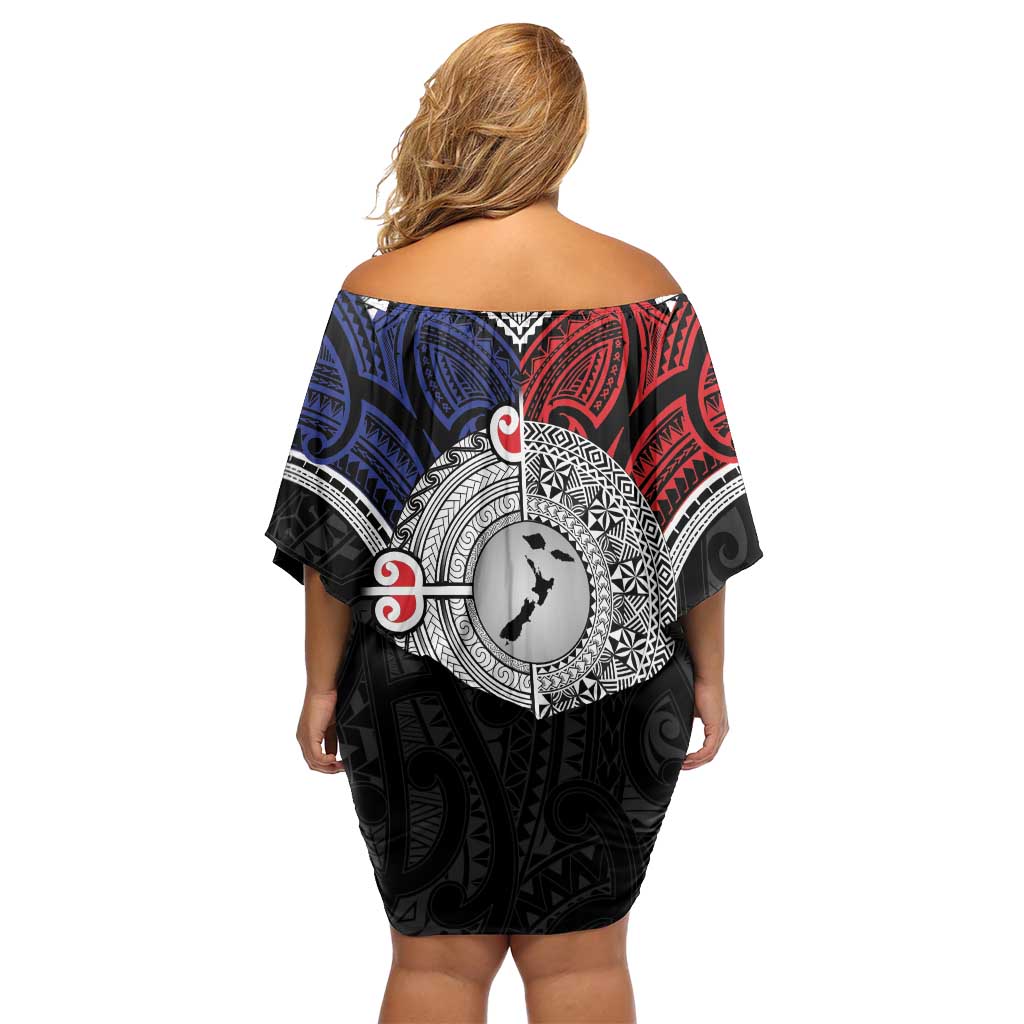 Aotearoa and Samoa Mo Te Tiriti Family Matching Off Shoulder Short Dress and Hawaiian Shirt Tangata Moana Stand with Tangata Whenua LT9 - Polynesian Pride