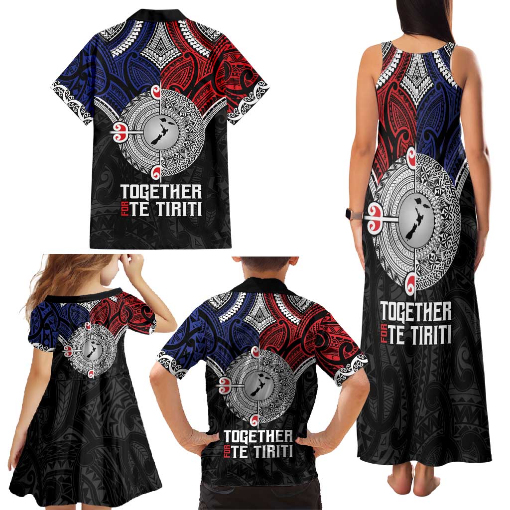 Aotearoa and Samoa Mo Te Tiriti Family Matching Tank Maxi Dress and Hawaiian Shirt Tangata Moana Stand with Tangata Whenua LT9 - Polynesian Pride