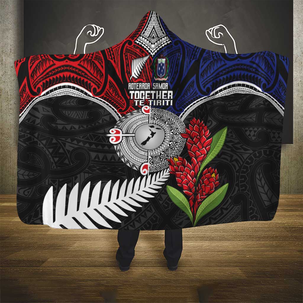 Aotearoa and Samoa Mo Te Tiriti Hooded Blanket Tangata Moana Stand with Tangata Whenua LT9 - Polynesian Pride