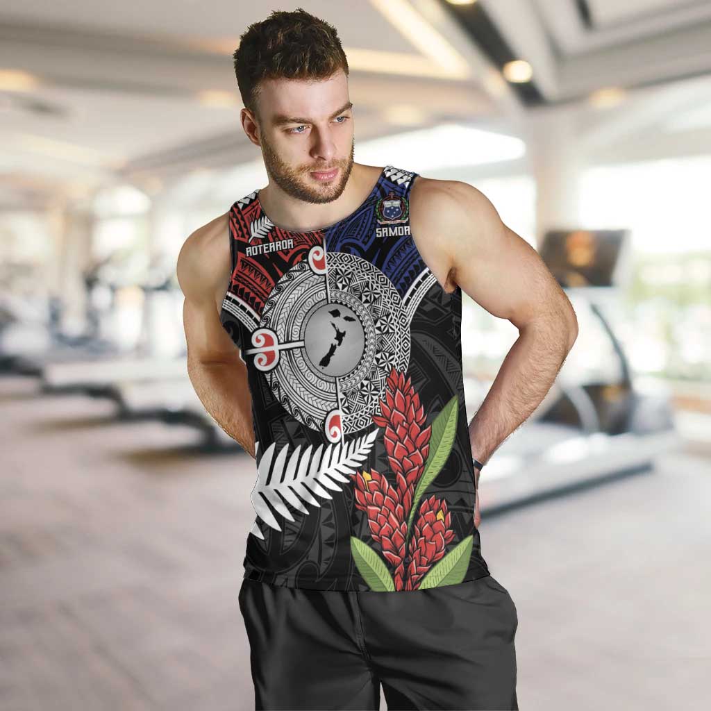 Aotearoa and Samoa Mo Te Tiriti Men Tank Top Tangata Moana Stand with Tangata Whenua LT9 Blue - Polynesian Pride