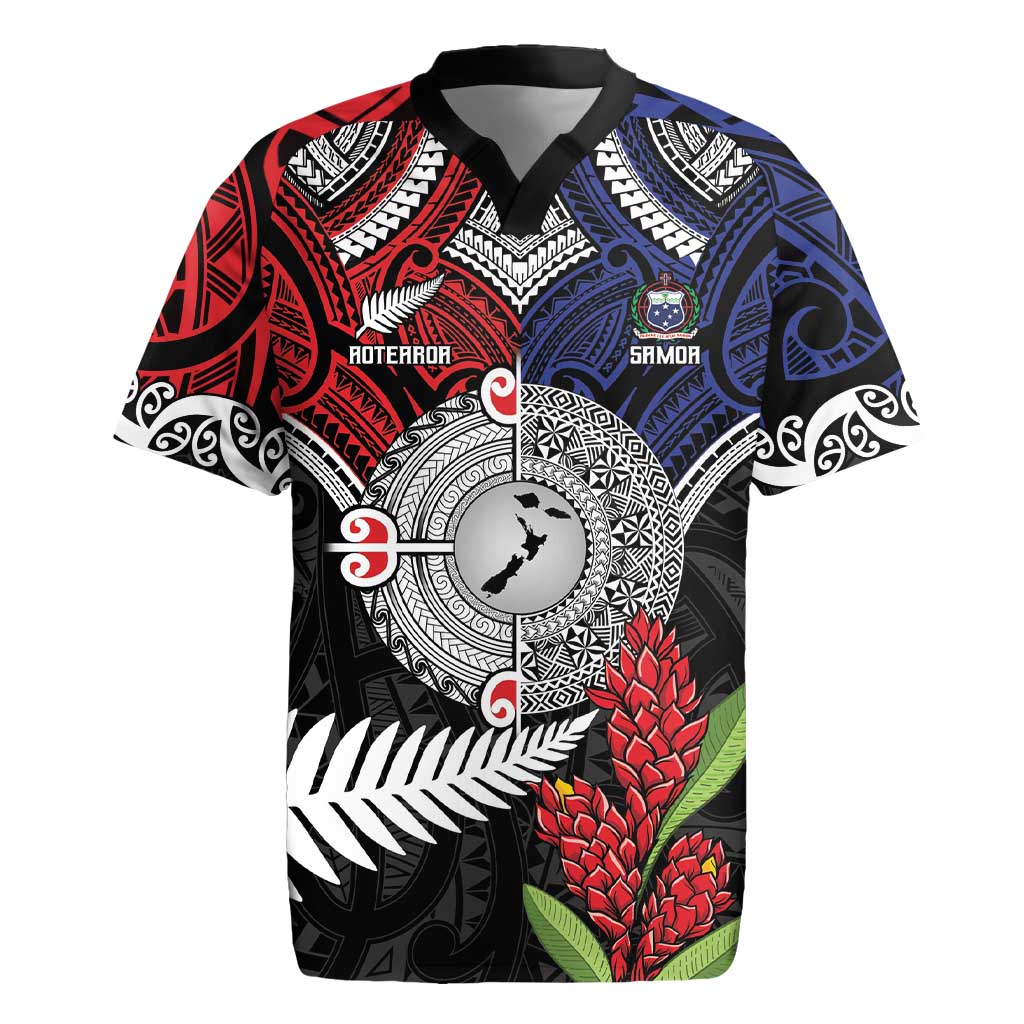 Aotearoa and Samoa Mo Te Tiriti Rugby Jersey Tangata Moana Stand with Tangata Whenua