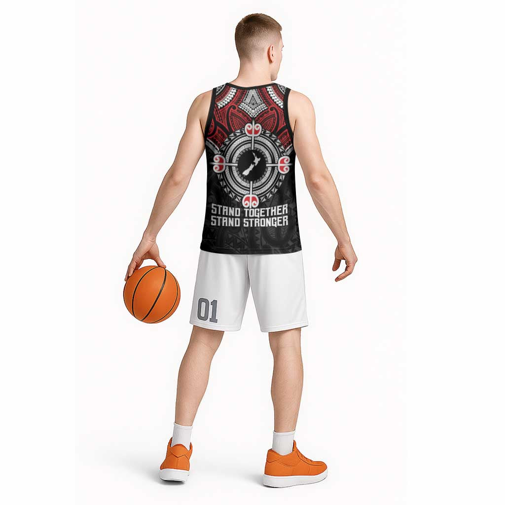 Aotearoa Proud To Be Maori Basketball Jersey New Zealand Fight Together - Polynesian Pride