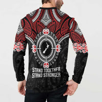 Aotearoa Proud To Be Maori Button Sweatshirt New Zealand Fight Together