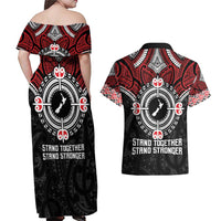 Aotearoa Proud To Be Maori Couples Matching Off Shoulder Maxi Dress and Hawaiian Shirt New Zealand Fight Together LT9 - Polynesian Pride