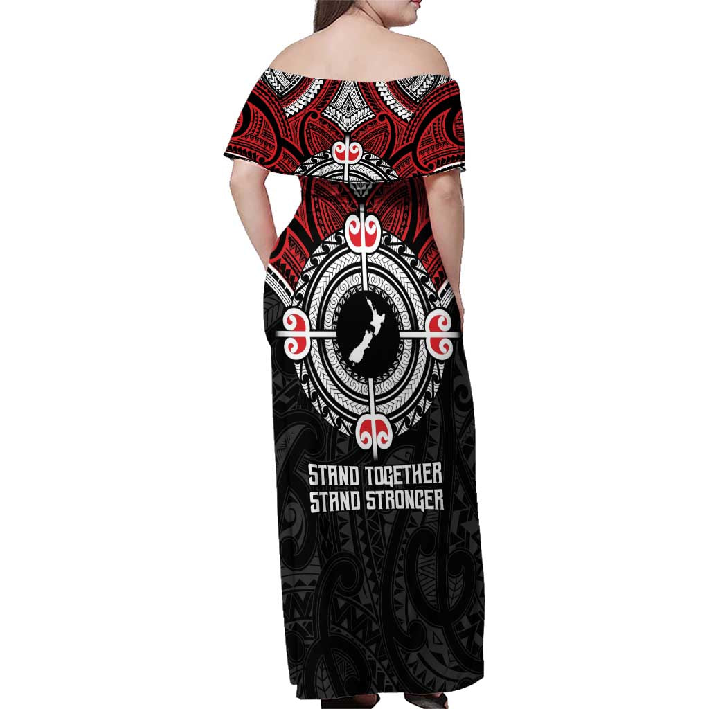 Aotearoa Proud To Be Maori Family Matching Off Shoulder Maxi Dress and Hawaiian Shirt New Zealand Fight Together LT9 - Polynesian Pride