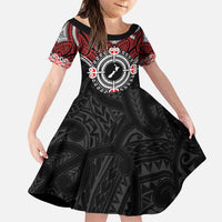 Aotearoa Proud To Be Maori Family Matching Puletasi and Hawaiian Shirt New Zealand Fight Together LT9 Daughter's Dress Red - Polynesian Pride
