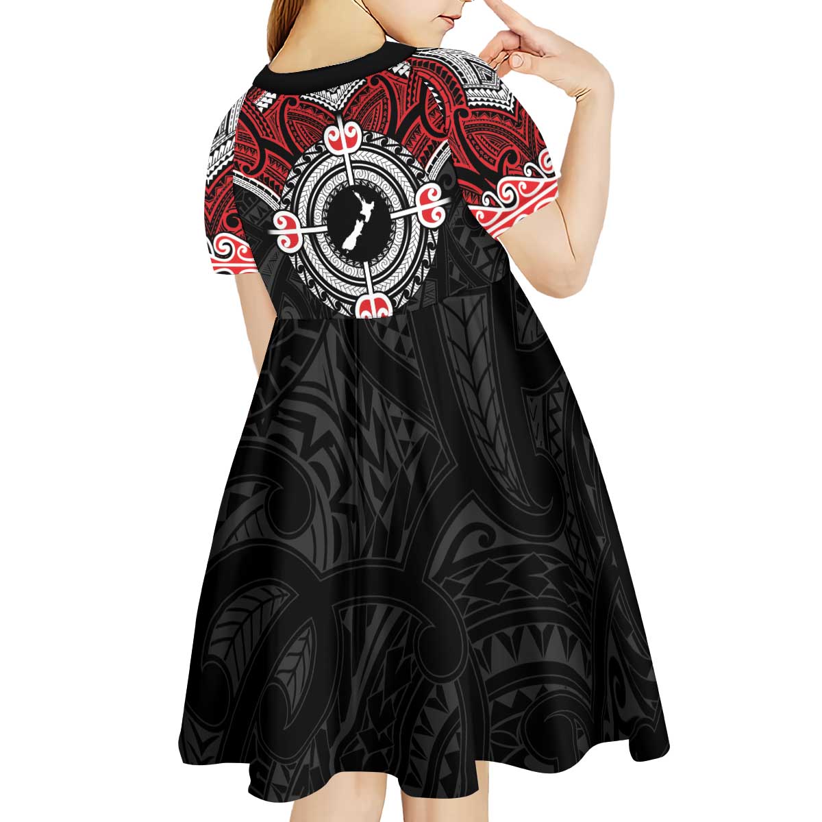 Aotearoa Proud To Be Maori Kid Short Sleeve Dress New Zealand Fight Together LT9 - Polynesian Pride