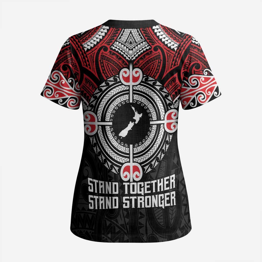 Aotearoa Proud To Be Maori Scrub Top New Zealand Fight Together - Polynesian Pride