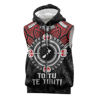 Aotearoa Proud To Be Maori Sleeveless Zip Hoodie New Zealand Fight Together LT9 Black - Polynesian Pride