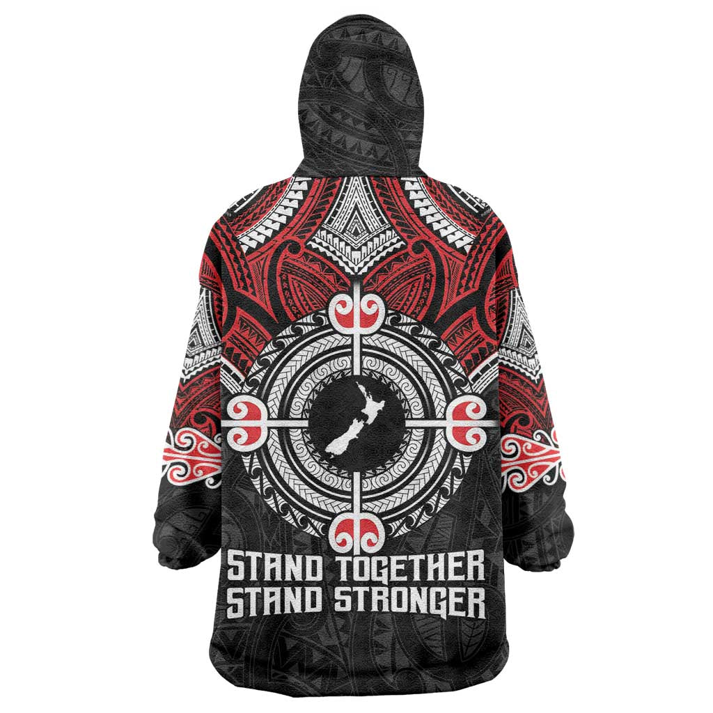 Aotearoa Proud To Be Maori Wearable Blanket Hoodie New Zealand Fight Together LT9 - Polynesian Pride