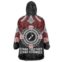 Aotearoa Proud To Be Maori Wearable Blanket Hoodie New Zealand Fight Together LT9 - Polynesian Pride