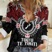 Aotearoa Proud To Be Maori Women Casual Shirt New Zealand Fight Together LT9 Female Red - Polynesian Pride