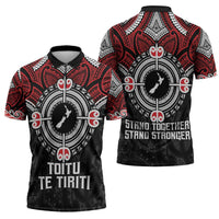 Aotearoa Proud To Be Maori Zipper Polo Shirt New Zealand Fight Together LT9 - Polynesian Pride