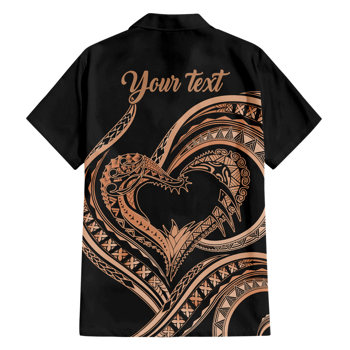 Personalised Valentines Day Romantic Lovers Family Matching Short Sleeve Bodycon Dress and Hawaiian Shirt LT9 - Polynesian Pride