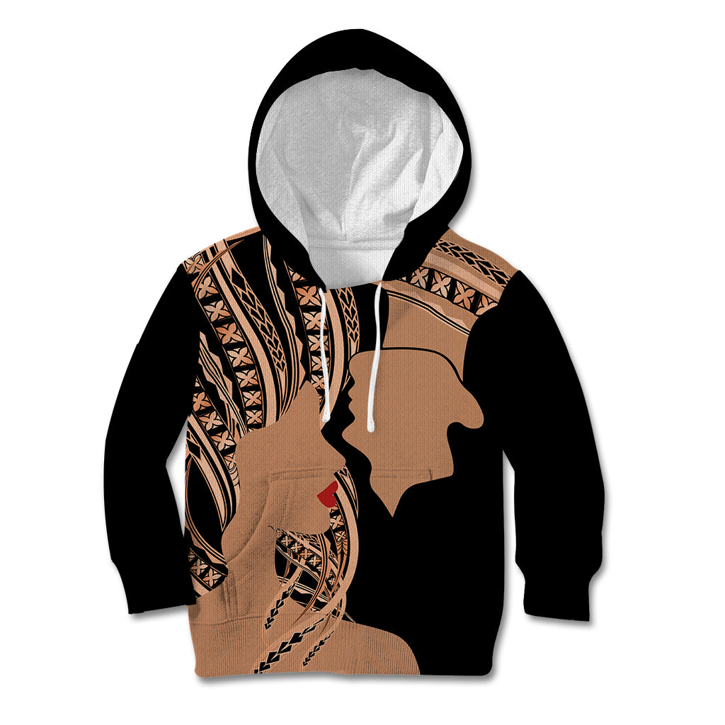 Personalised Valentines Day Romantic Lovers Kid Hoodie LT9 Hoodie Gold - Polynesian Pride