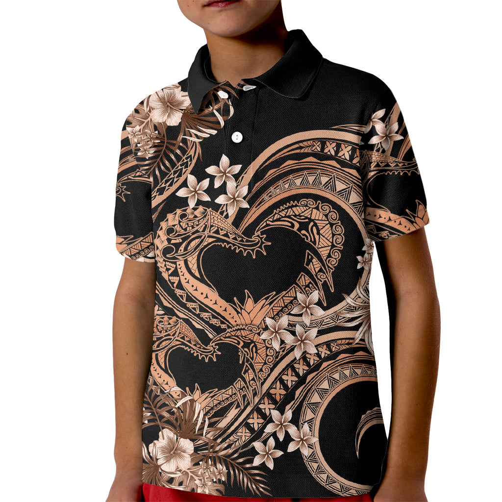 Polynesia Valentines Day Forever In My Heart Tattoo Kid Polo Shirt Gold Style LT9 Kid Gold - Polynesian Pride