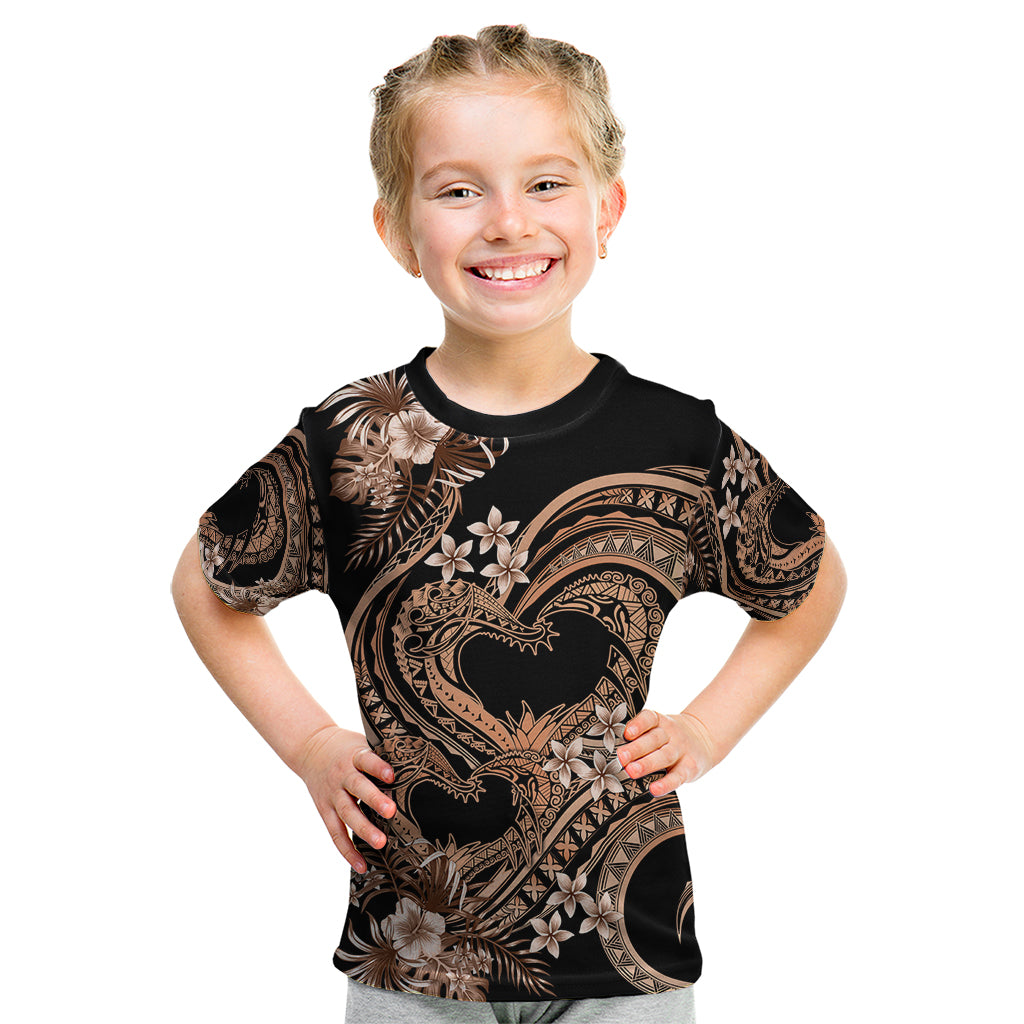 Polynesia Valentines Day Forever In My Heart Tattoo Kid T Shirt Gold Style LT9 Gold - Polynesian Pride