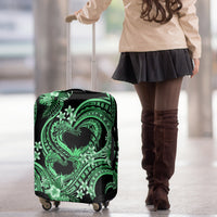 Polynesia Valentines Day Forever In My Heart Tattoo Luggage Cover Green Style LT9 - Polynesian Pride