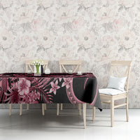 Polynesia Valentines Day Forever In My Heart Tattoo Tablecloth Pink Style LT9 - Polynesian Pride
