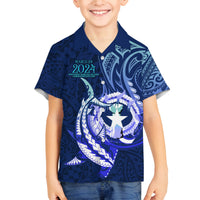Personalised Northern Mariana Islands Family Matching Off Shoulder Maxi Dress and Hawaiian Shirt Commonwealth Day 2024 LT9 Son's Shirt Ocean Blue - Polynesian Pride