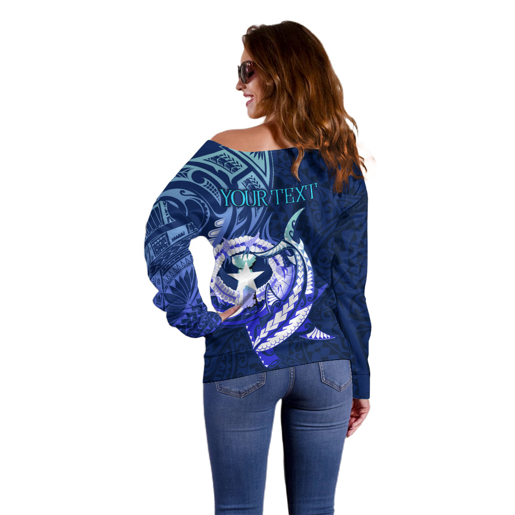 Personalised Northern Mariana Islands Off Shoulder Sweater Commonwealth Day 2024 LT9 - Polynesian Pride