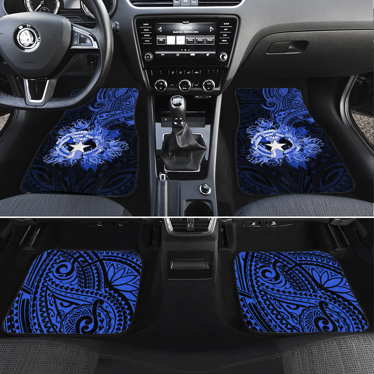 Northern Mariana Islands Ylang-ylang Mwarmwar Car Mats Polynesian Blue Style LT9 Set 4pcs Blue - Polynesian Pride