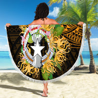 Northern Mariana Islands Ylang-ylang Mwarmwar Beach Blanket Polynesian Gold Style LT9 - Polynesian Pride