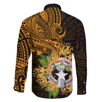 Northern Mariana Islands Ylang-ylang Mwarmwar Family Matching Tank Maxi Dress and Hawaiian Shirt Polynesian Gold Style LT9 - Polynesian Pride