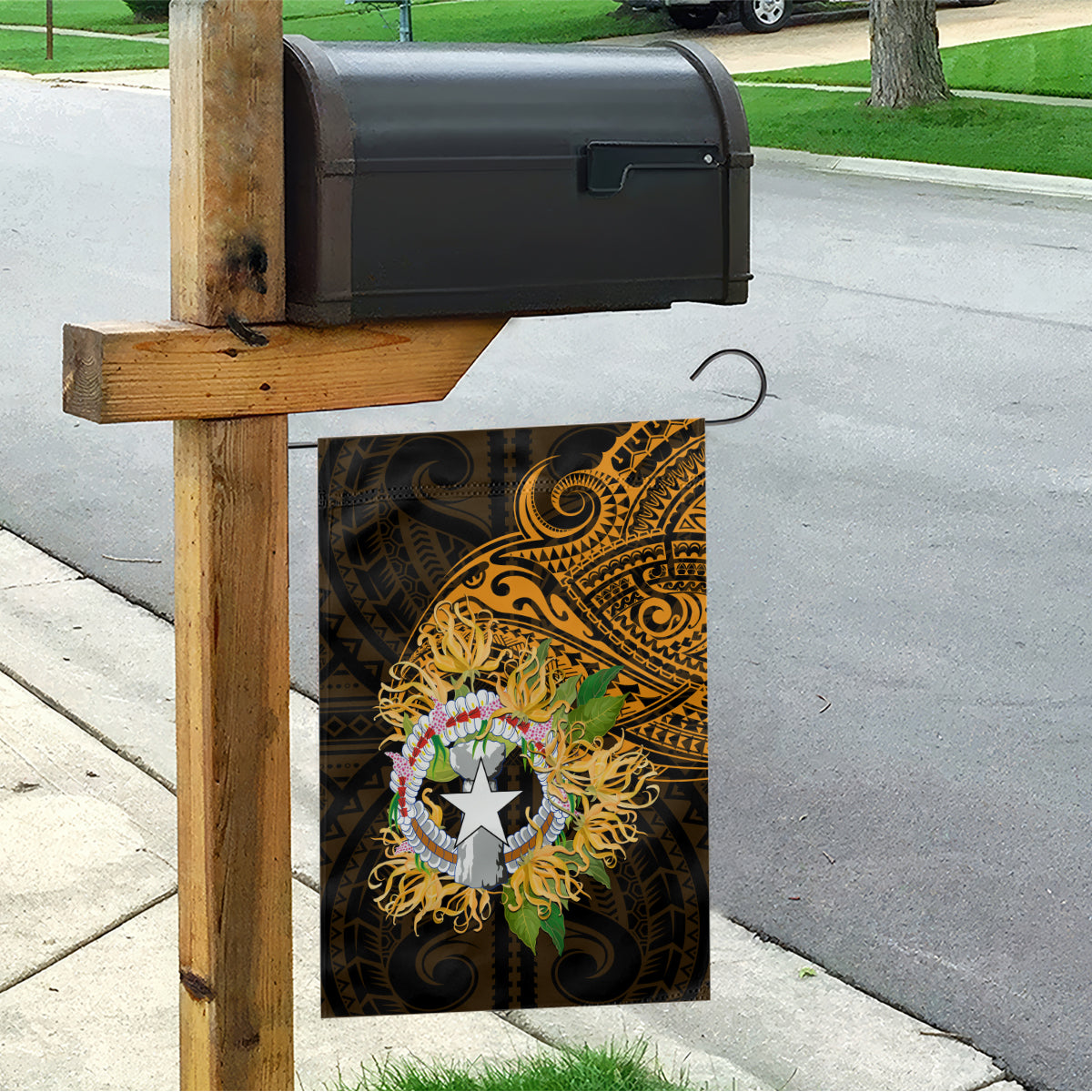 Northern Mariana Islands Ylang-ylang Mwarmwar Garden Flag Polynesian Gold Style LT9 - Polynesian Pride