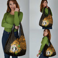 Northern Mariana Islands Ylang-ylang Mwarmwar Grocery Bag Polynesian Gold Style