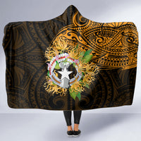 Northern Mariana Islands Ylang-ylang Mwarmwar Hooded Blanket Polynesian Gold Style LT9 - Polynesian Pride