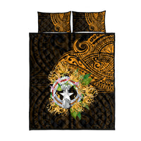 Northern Mariana Islands Ylang-ylang Mwarmwar Quilt Bed Set Polynesian Gold Style LT9 - Polynesian Pride