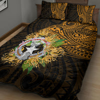 Northern Mariana Islands Ylang-ylang Mwarmwar Quilt Bed Set Polynesian Gold Style LT9 - Polynesian Pride