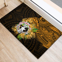 Northern Mariana Islands Ylang-ylang Mwarmwar Rubber Doormat Polynesian Gold Style LT9 - Polynesian Pride
