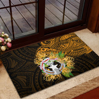 Northern Mariana Islands Ylang-ylang Mwarmwar Rubber Doormat Polynesian Gold Style LT9 - Polynesian Pride